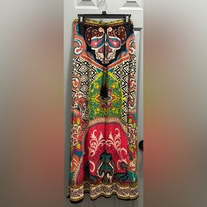 Flying Tomato Bright Multicolor Paisley Pattern Maxi Skirt Size Large